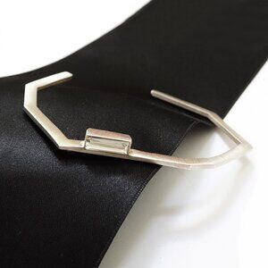 Chic, Modern Cuff Bracelet, Silver W/Crystal by Joidart Barcelona NWT